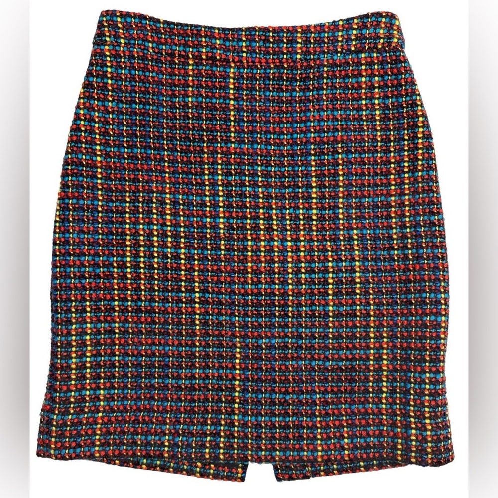 KATE SPADE Judy Wool Tweed Multicolor Classic Pencil Skirt Size 10